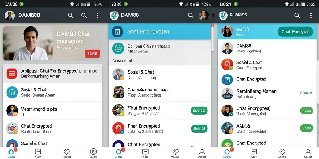 Antarmuka DAM88 yang modern dan sederhana untuk chatting aman.