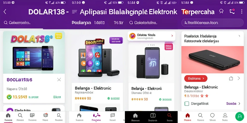 Tampilan antarmuka utama aplikasi DOLAR138 yang memudahkan belanja elektronik.