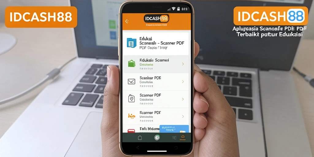 Tampilan antarmuka utama IDCASH88 untuk Scanner PDF yang mudah digunakan.