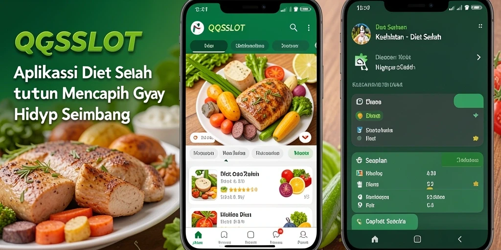 Screenshot aplikasi QQSLOT menampilkan antarmuka menarik untuk diet sehat.