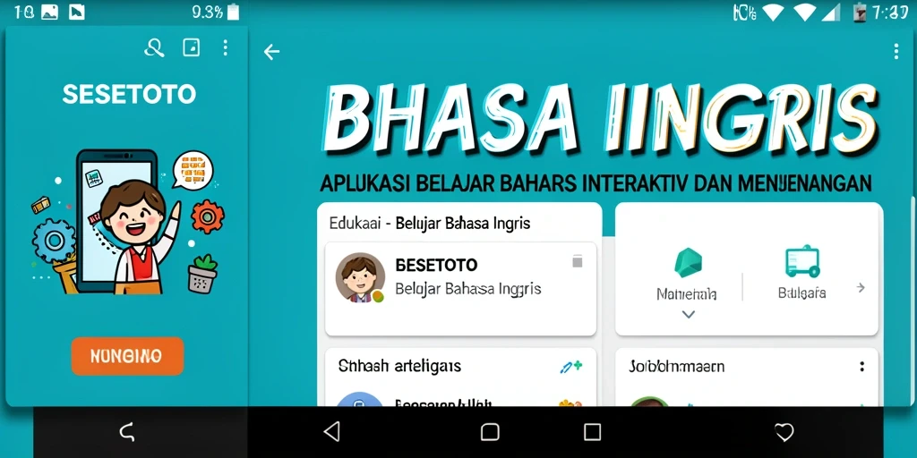 Tampilan antarmuka aplikasi SESETOTO yang menarik dan interaktif.
