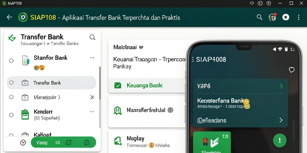 Antarmuka SIAP108 yang simpel dan fungsional untuk Transfer Bank.