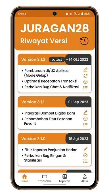 Riwayat Versi Juragan28 untuk Pengguna Android